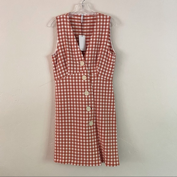 Mango Dresses & Skirts - Mango Orange Gingham Dress